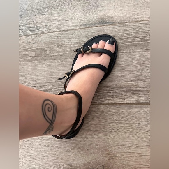 Sézane Roxanne Low Sandals Smooth Black Heritage FR 39 / US 8 - Picture 12 of 14